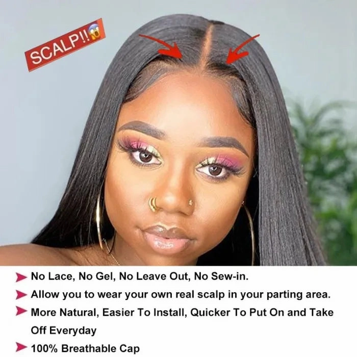 Tuneful Straight Vpart Wigs No Leave Out Natural Scalp Protective Wigs Beginner Friendly