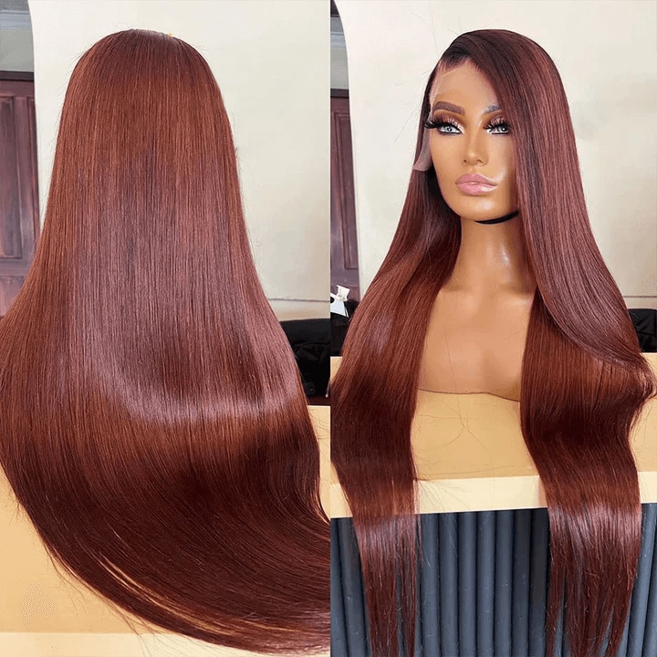 Tuneful Super Deal #33 Reddish Brown Colored 13x6 Lace Front Human Hair Wigs