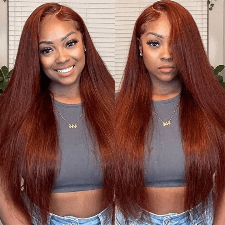 Tuneful Super Deal #33 Reddish Brown Colored 13x6 Lace Front Human Hair Wigs