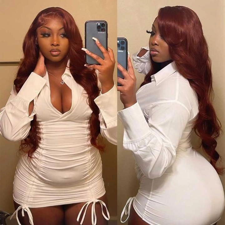 Tuneful Super Deal #33 Reddish Brown Colored 13x6 Lace Front Human Hair Wigs