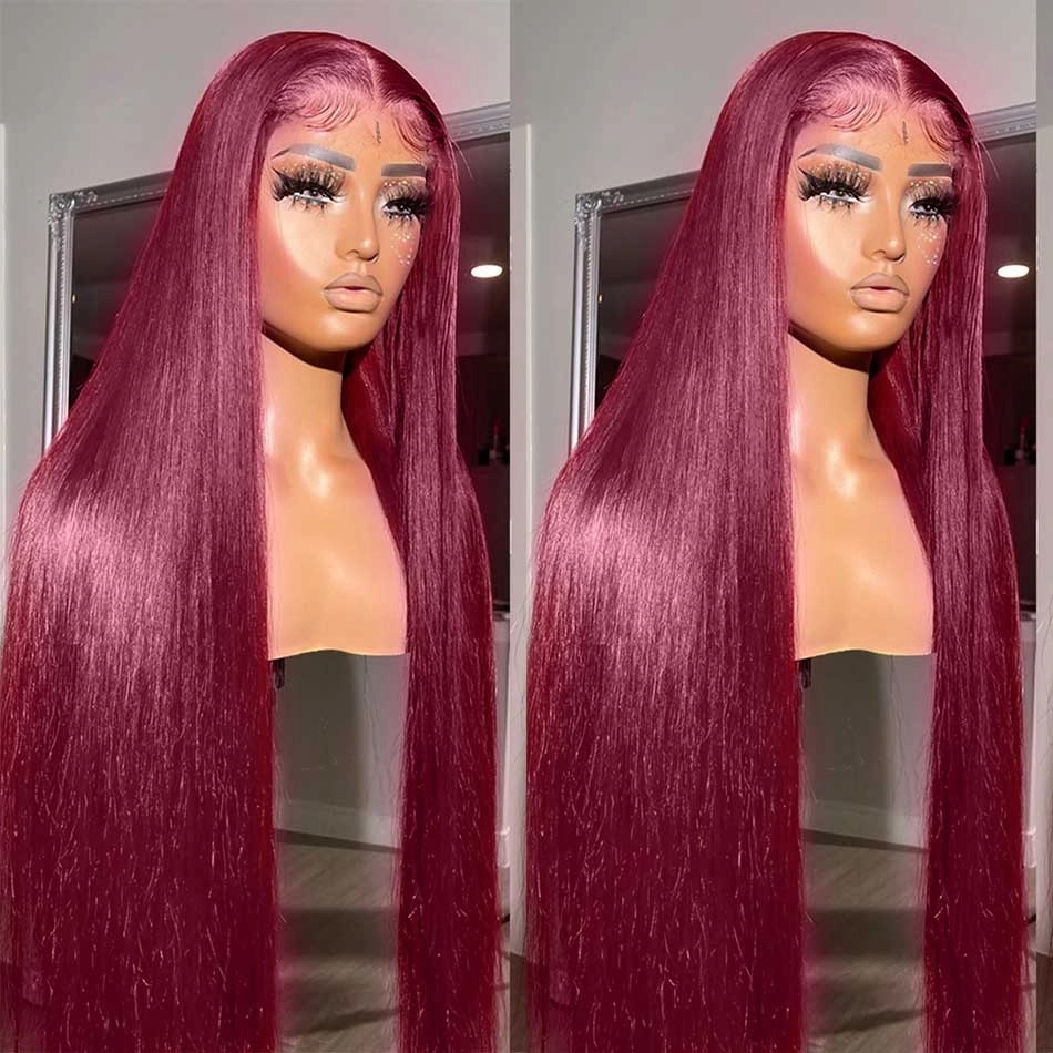 Tuneful Super Deal 99j Burgundy Color 4x6 Ready Go 13x6 Lace Front Human Hair Wigs Straight Wigs queenleora Recommend