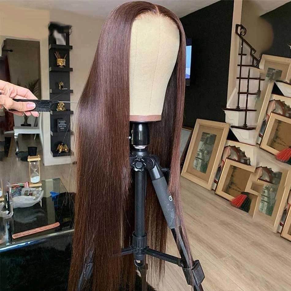 Tuneful Super Deal Chocolate Brown #4 Straight 13x6 Lace Human Hair Wig 180% Desnity
