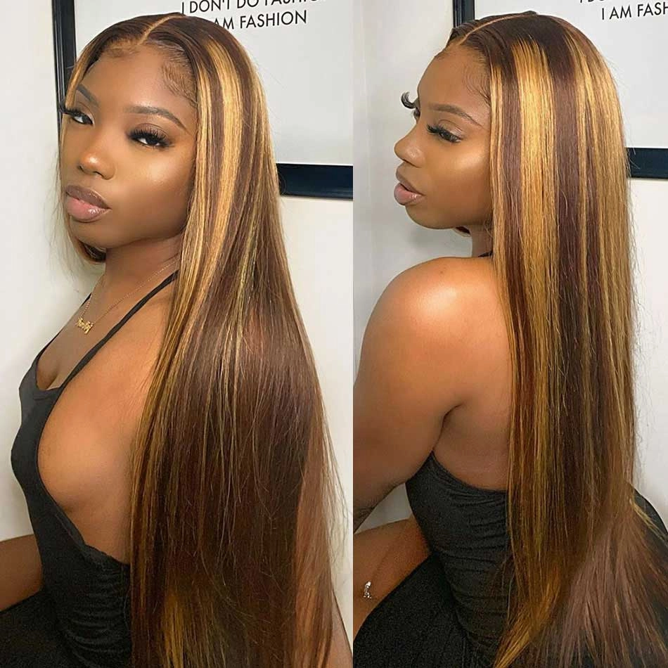 Tuneful Super Deal Highlight Colored Straight 13x6 Lace Front Human Hair Wigs 180% Density