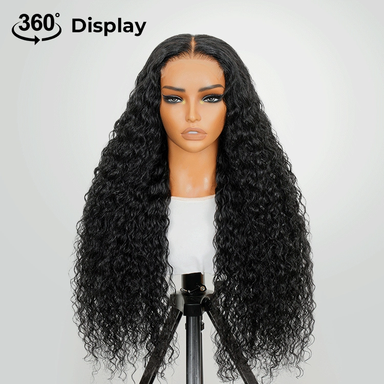 Tuneful Transparent 13x6 Lace Front Human Hair Wigs Brazilian Water Wave 6x5 Wear Go Wig