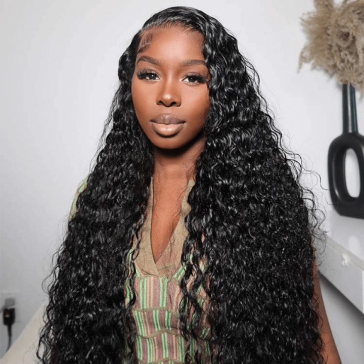 Tuneful Transparent 13x6 Lace Front Human Hair Wigs Brazilian Water Wave 6x5 Wear Go Wig