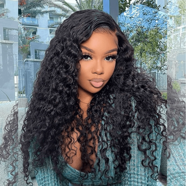 Tuneful Transparent 13x6 Lace Front Human Hair Wigs Raw Indian Water Wave Wigs