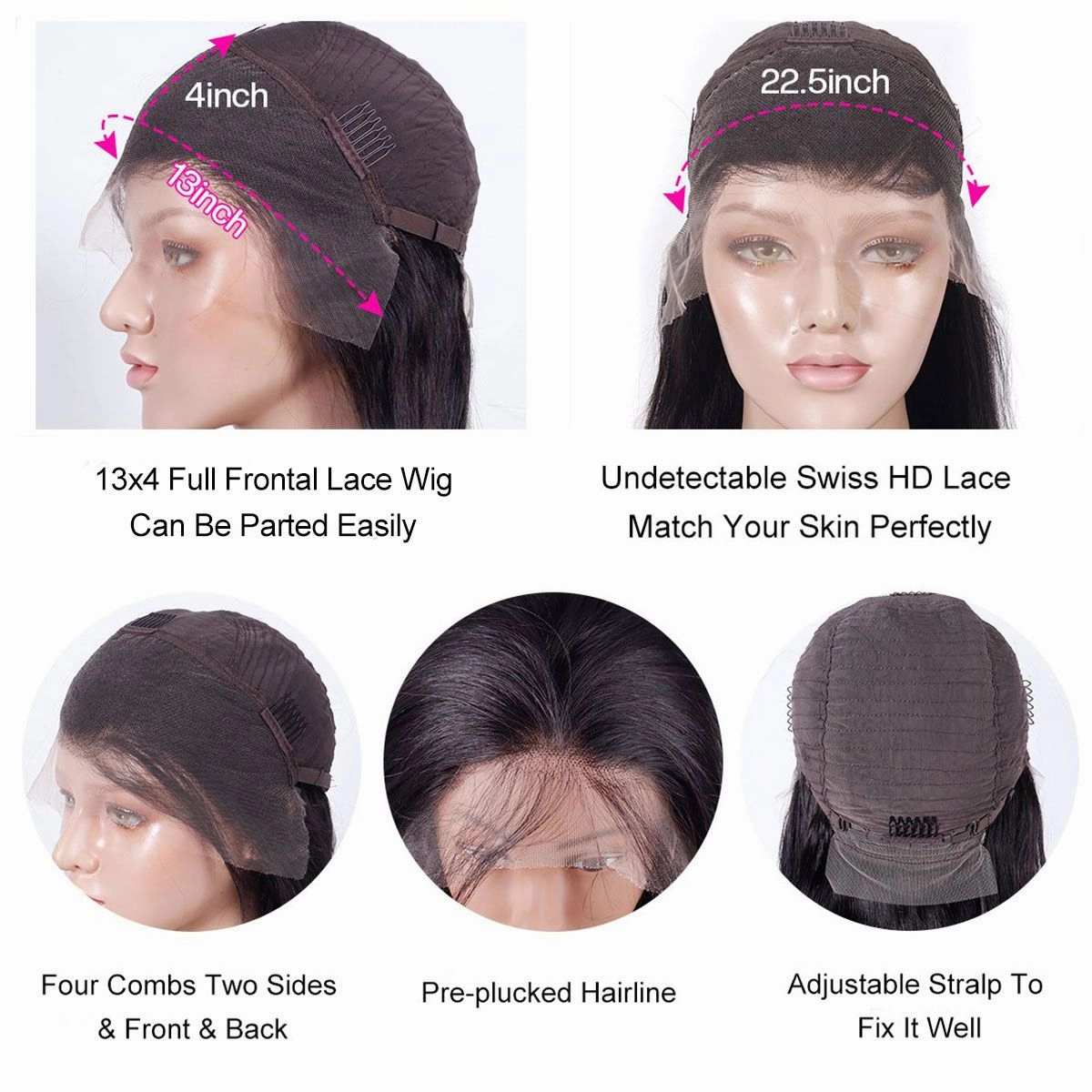 Tuneful Undetectable HD Lace #1B/30 Highlight 134 Full Frontal Wigs 5x5 HD Lace Body Wave Wigs