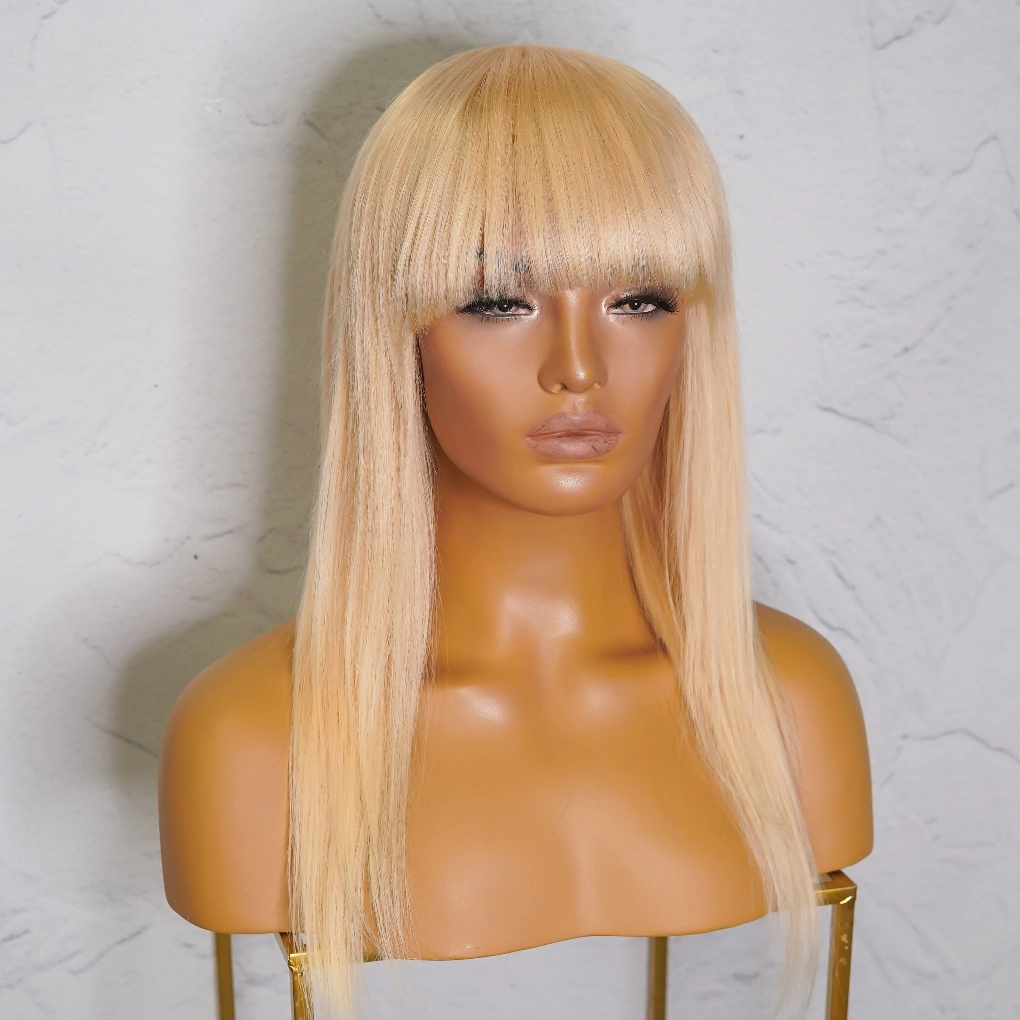 VICTORIA Blonde Human Hair Fringe Wig