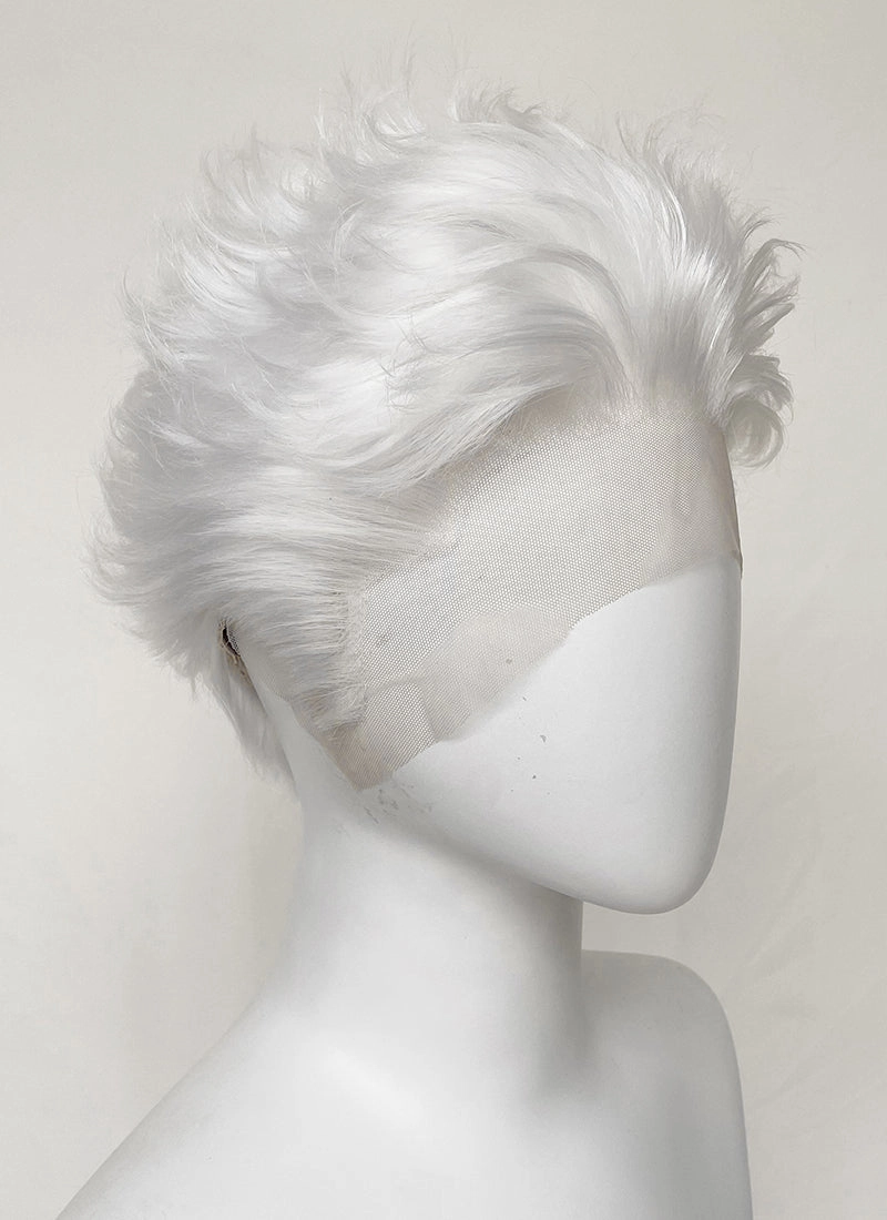 White Wavy Lace Front Synthetic Men's Wig LF6077