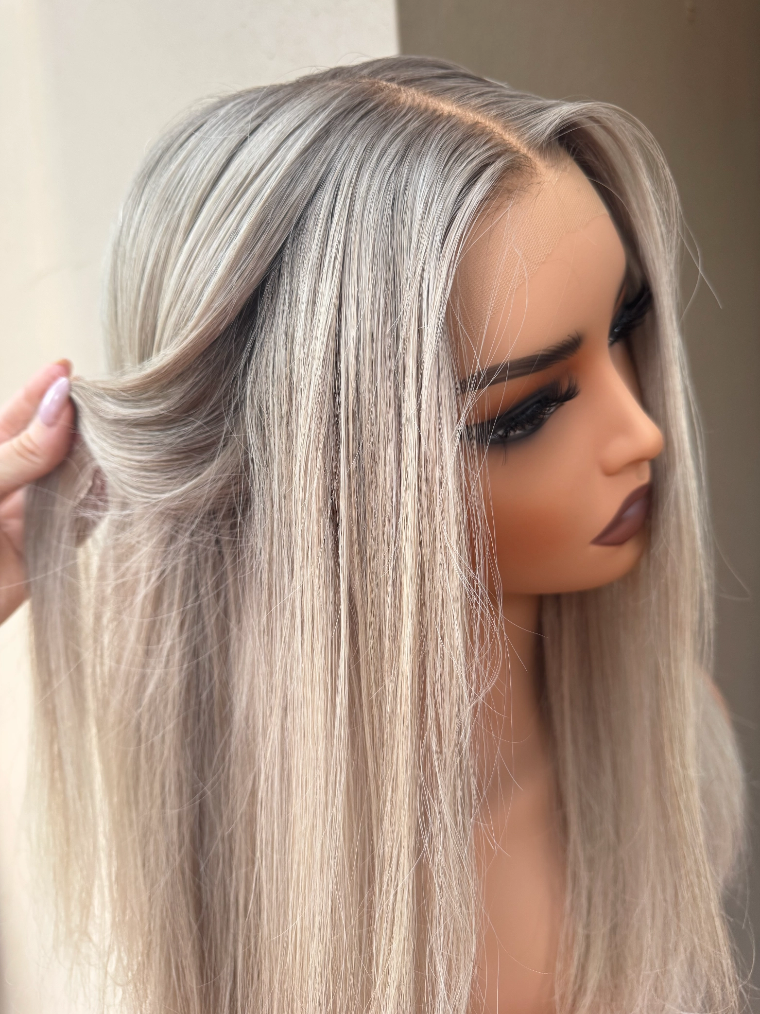 WINNY Ash Blonde Human Hair Lace Front Wig
